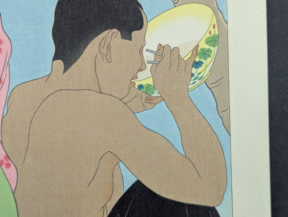 Paul Jacoulet La Soupe aux Huitres Chinese Oyster Soup Japanese Woodblock Print - 5