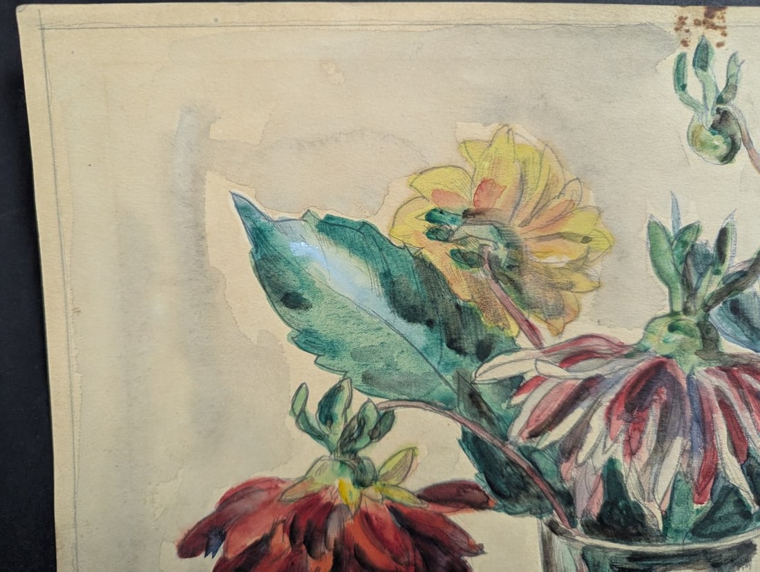 Ishikawa Toraji Floral Still Life Watercolor 1930s - 2