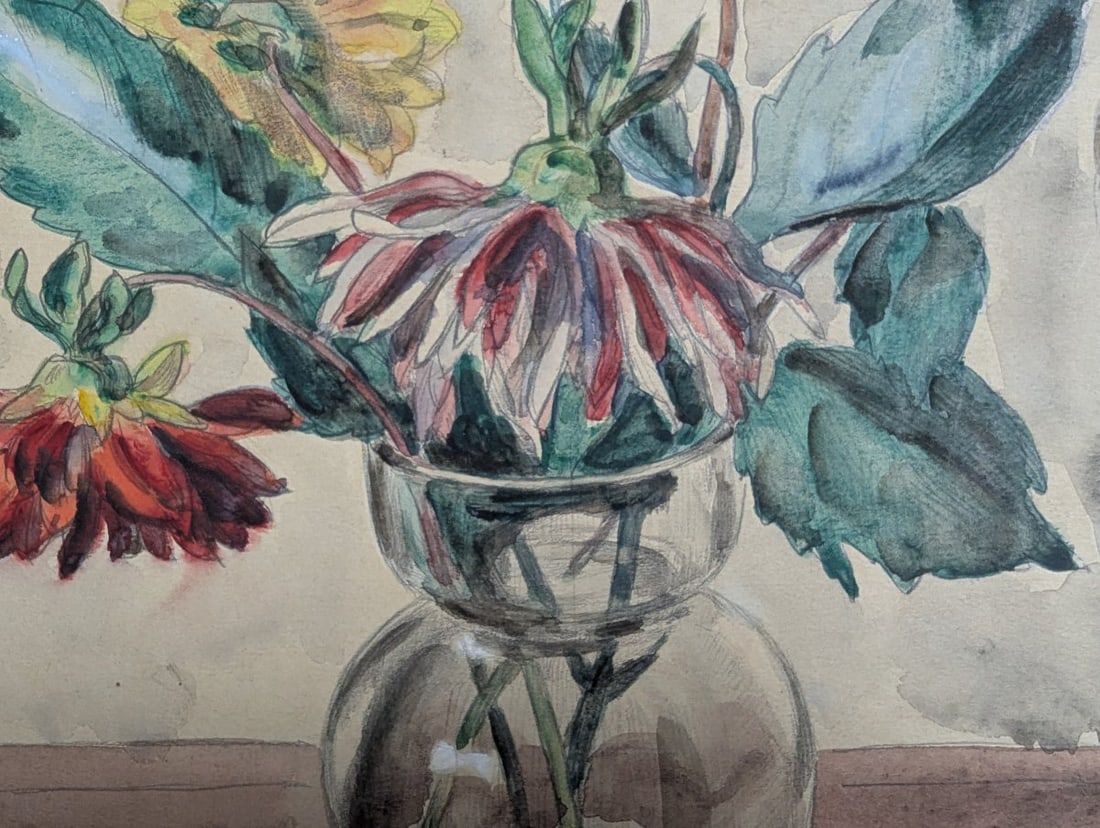Ishikawa Toraji Floral Still Life Watercolor 1930s - 6