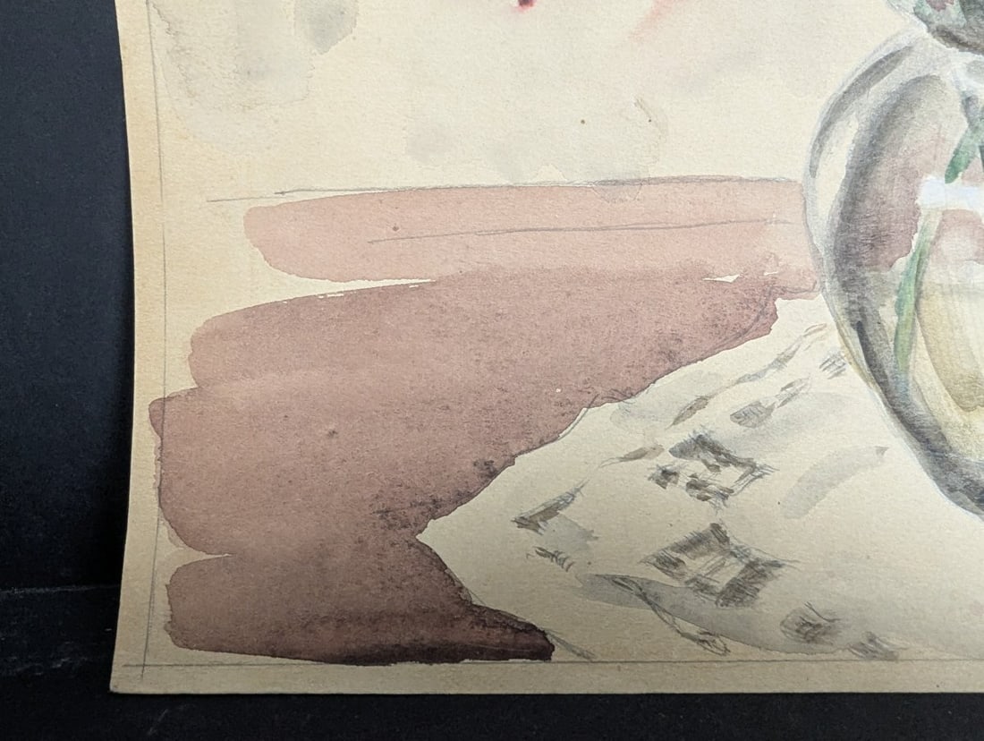 Ishikawa Toraji Floral Still Life Watercolor 1930s - 8