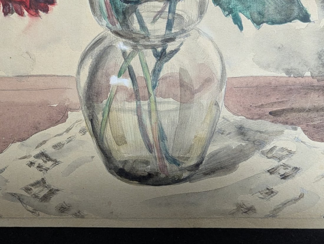 Ishikawa Toraji Floral Still Life Watercolor 1930s - 9