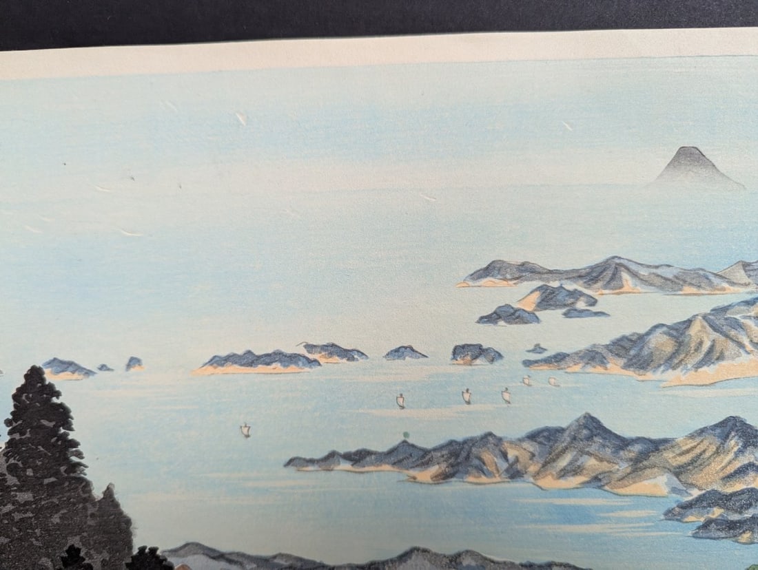 Japanese Woodblock Print Mt Fuji from Nihondaira by Tomikichiro Tokuriki - 3