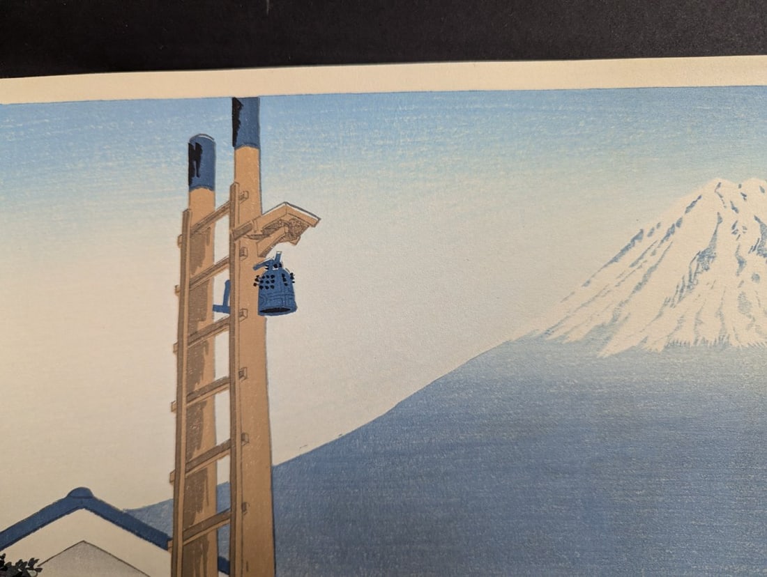Tomikichiro Tokuriki Japanese Woodblock Print Fuji from Iwabuchi Town - 3