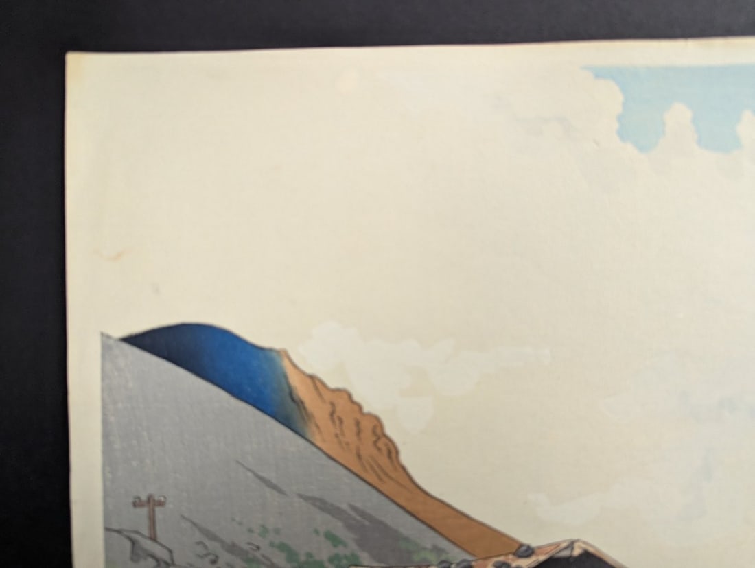 Tomikichiro Tokuriki Japanese Woodblock Print View of Mt Hoei from My Fuji Series - 2