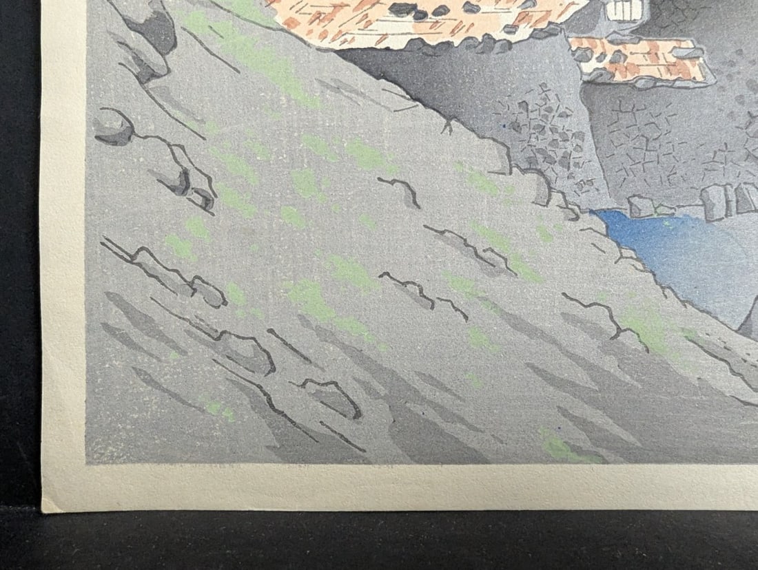 Tomikichiro Tokuriki Japanese Woodblock Print View of Mt Hoei from My Fuji Series - 8