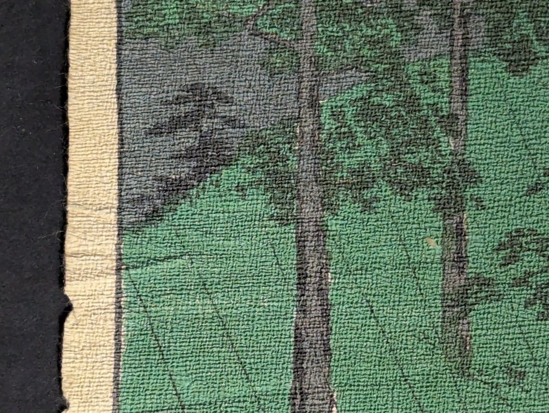 Original 19th Century Japanese Woodblock Print by Utagawa Hiroshige, Kameyama, Chirimen-e - 4