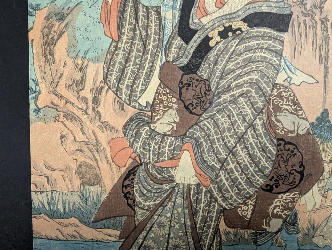 Original 19th Century Japanese Woodblock Print by Utagawa Kuniyoshi, KÅya Jewel River - 4
