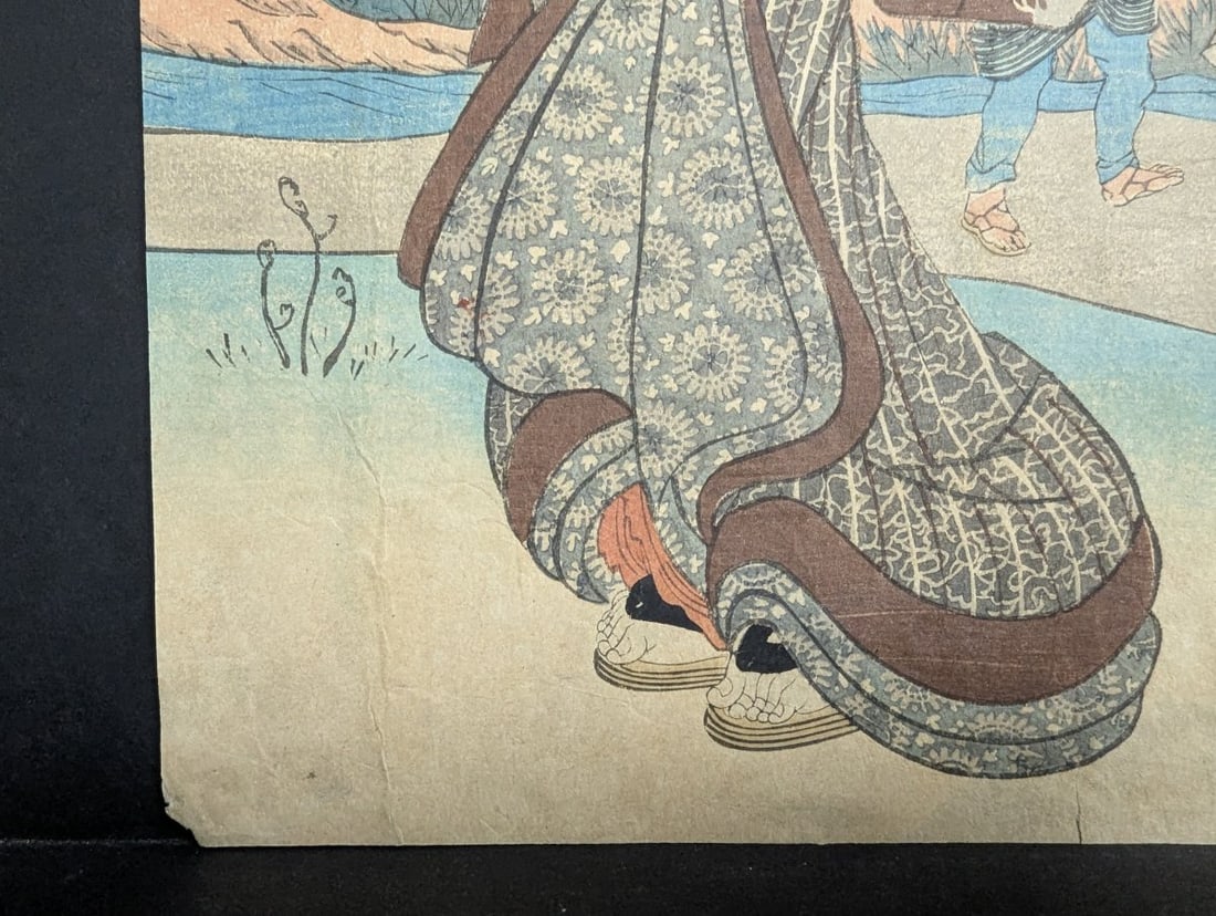 Original 19th Century Japanese Woodblock Print by Utagawa Kuniyoshi, KÅya Jewel River - 6