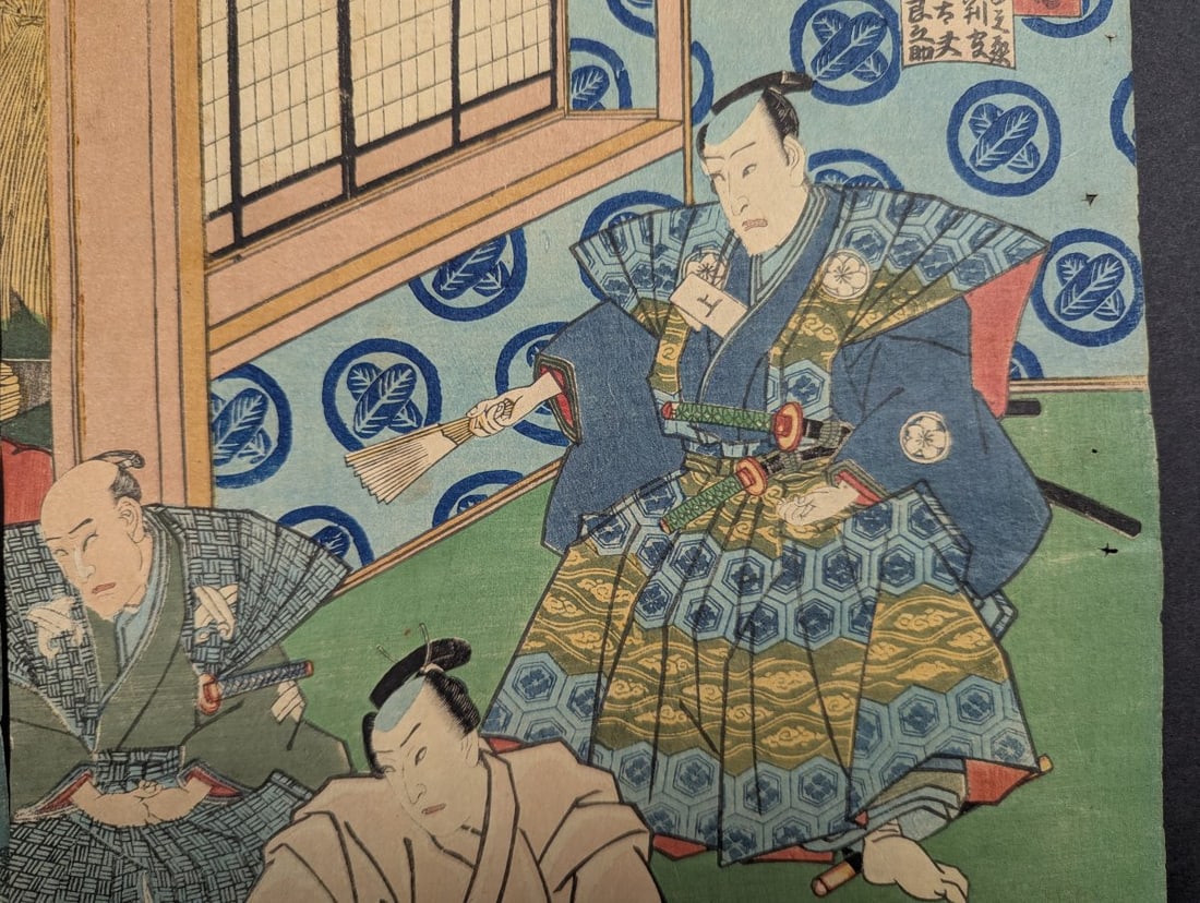 Original 19th Century Japanese Woodblock Print Diptych by Utagawa Kunisada Toyokuni III - 8