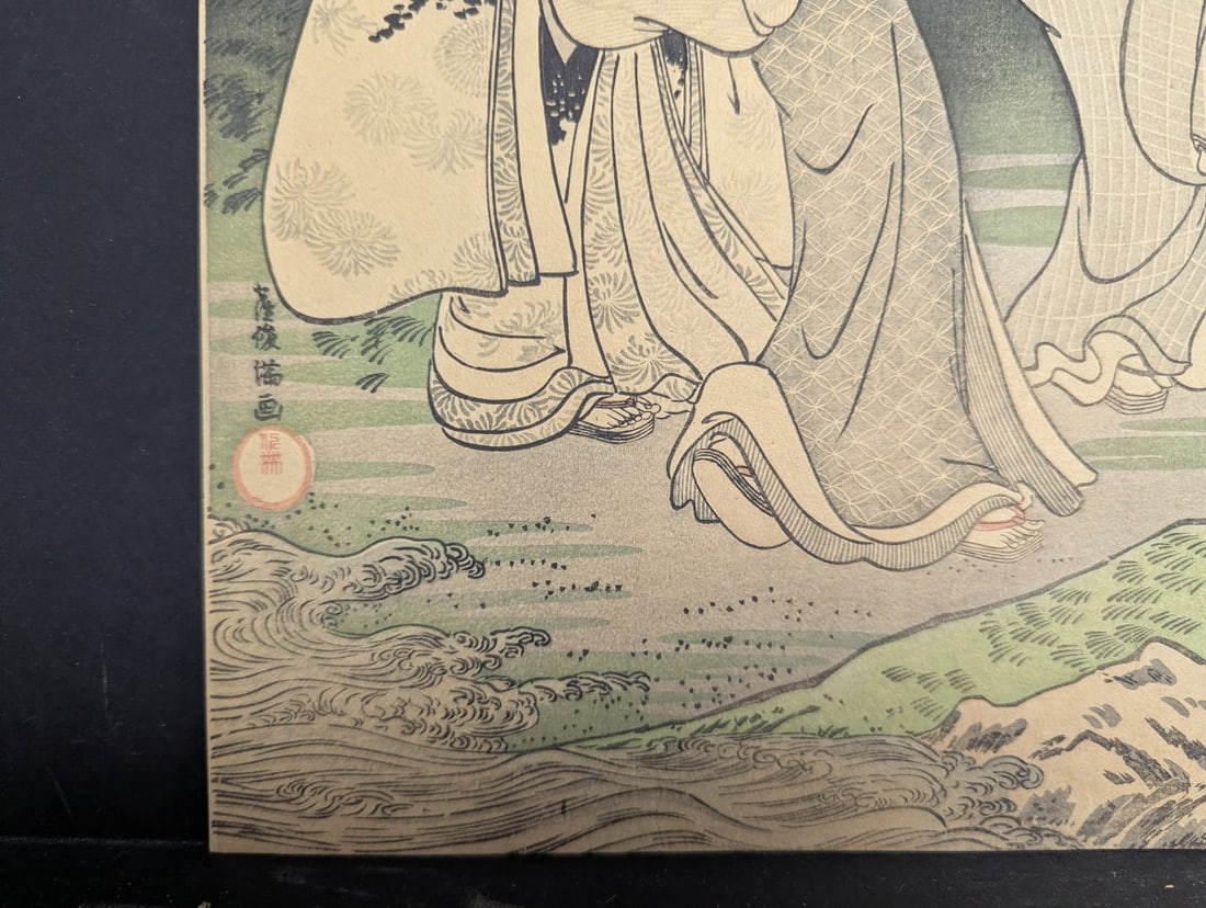 Japanese Woodblock Print Reproduction after Katsukawa ShunshÅ - Three Beauties of the Sum - 6