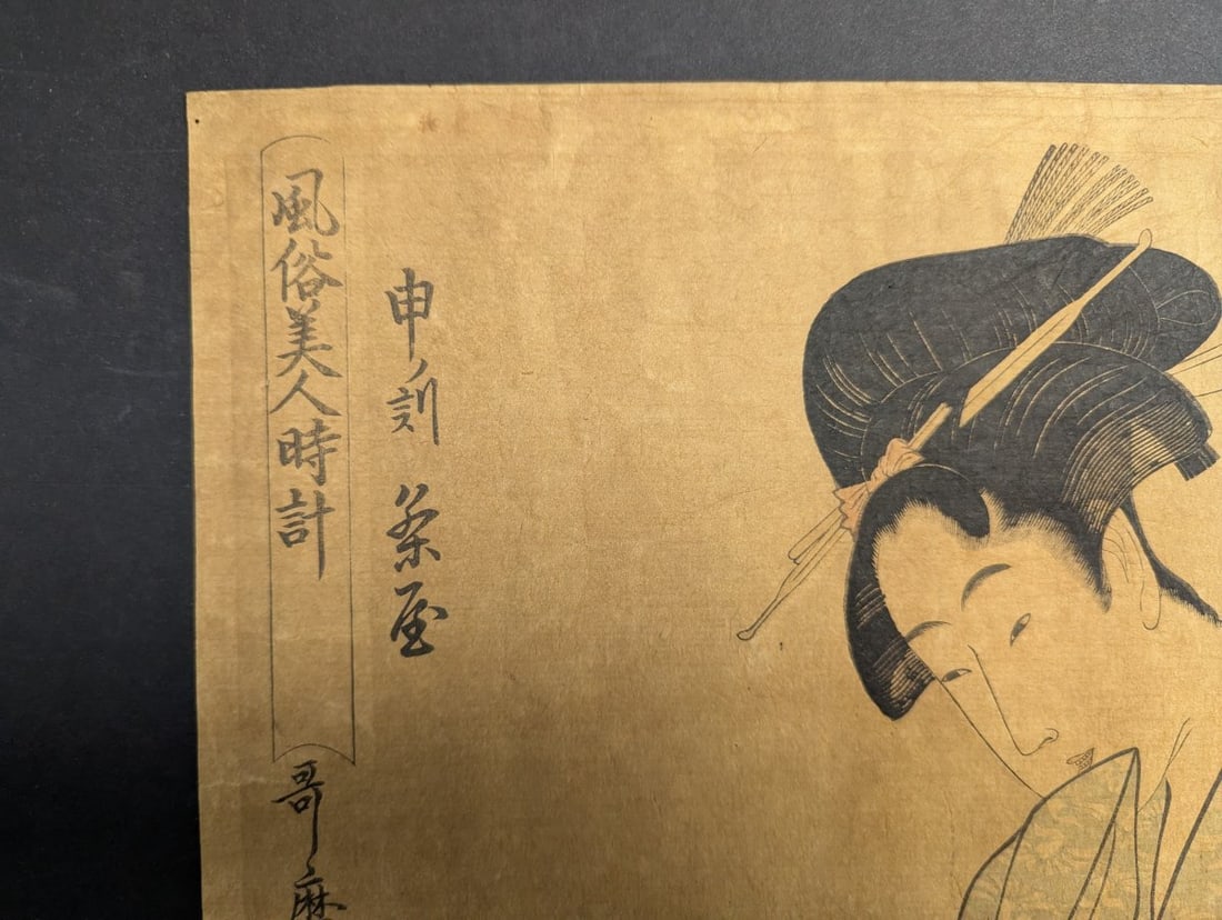 Reproduction Japanese Woodblock Print The Hour of the Monkey by Kitagawa Utamaro - 2