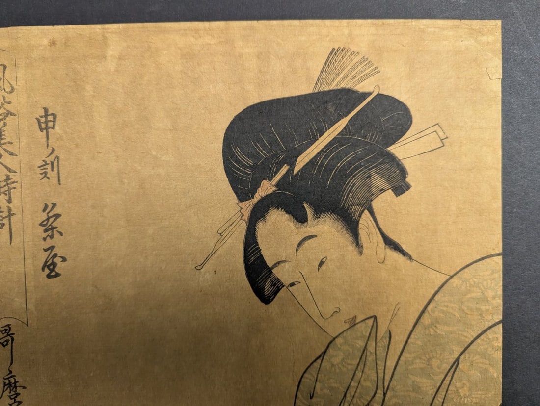 Reproduction Japanese Woodblock Print The Hour of the Monkey by Kitagawa Utamaro - 3