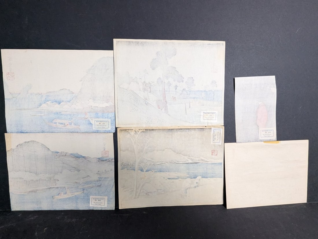 Japanese Woodblock Print Reproductions by Hiroshige - Chuban and Postcard Size Collection - 8