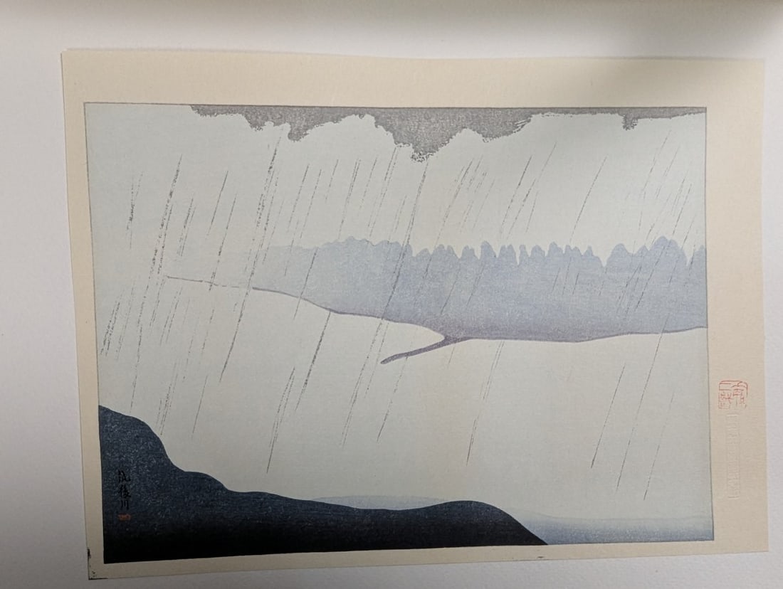 Sakamoto HanjirÅ Japanese Woodblock Print Portfolio with Foxing - Three Prints - 2