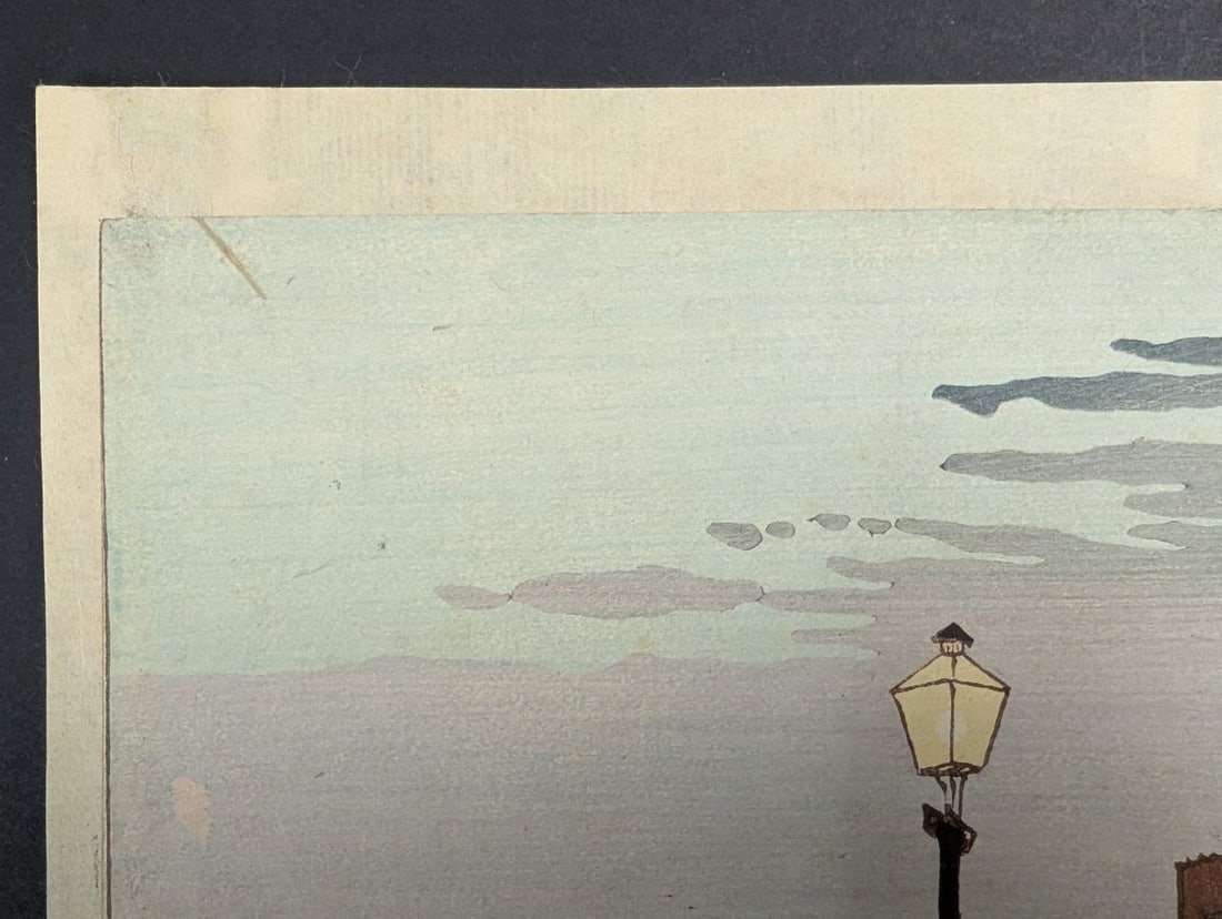 Japanese Woodblock Print by Kiyochika: 'Hikifune Riverbank at Koume' - 2