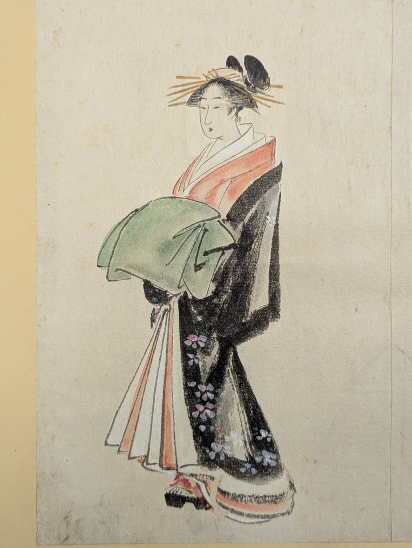 Anonymous Japanese Woodblock Print Ukiyo-e Style Two Women - 5