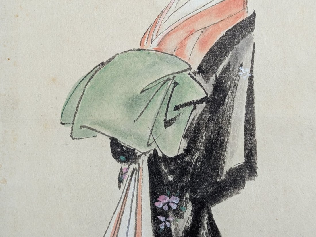 Anonymous Japanese Woodblock Print Ukiyo-e Style Two Women - 7