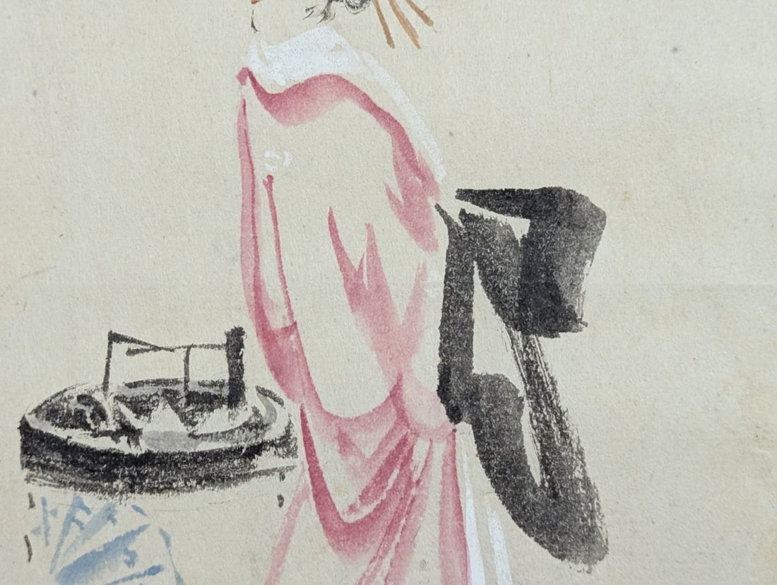 Anonymous Japanese Woodblock Print Ukiyo-e Style Two Women - 8