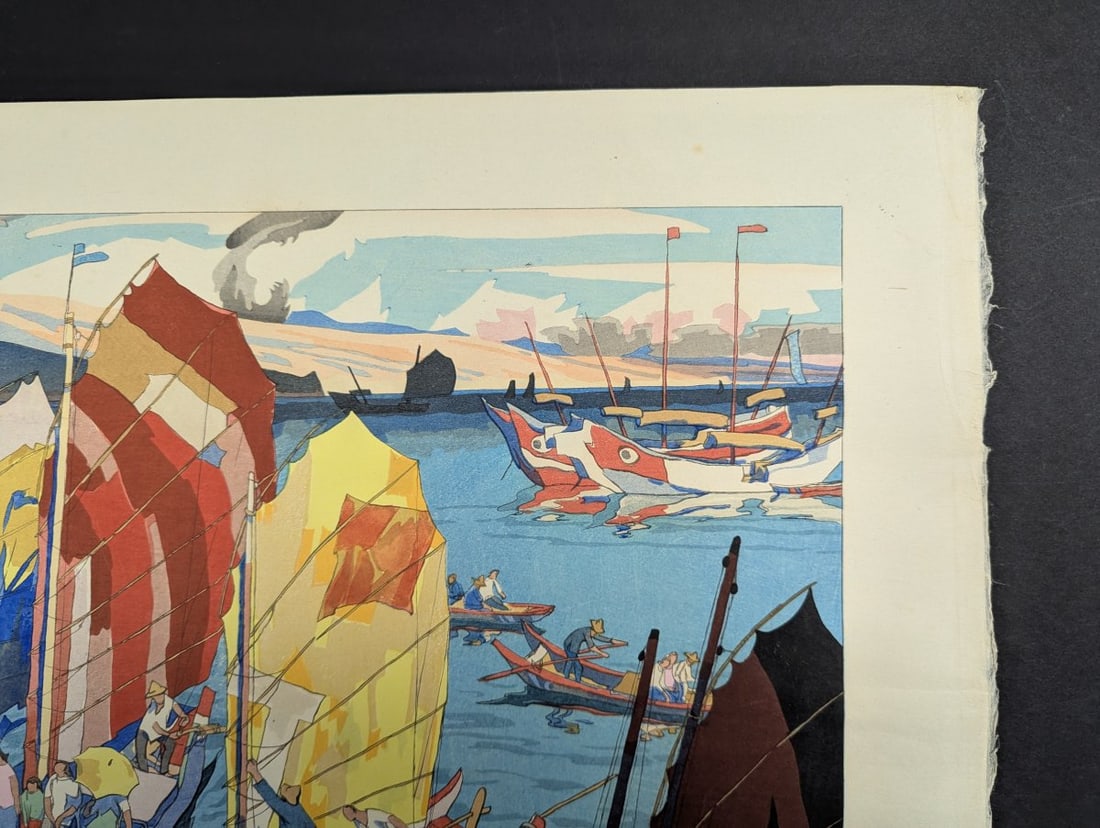 Ishii Toraji Japanese Woodblock Print An Interesting View of Tonan 1930s - 2