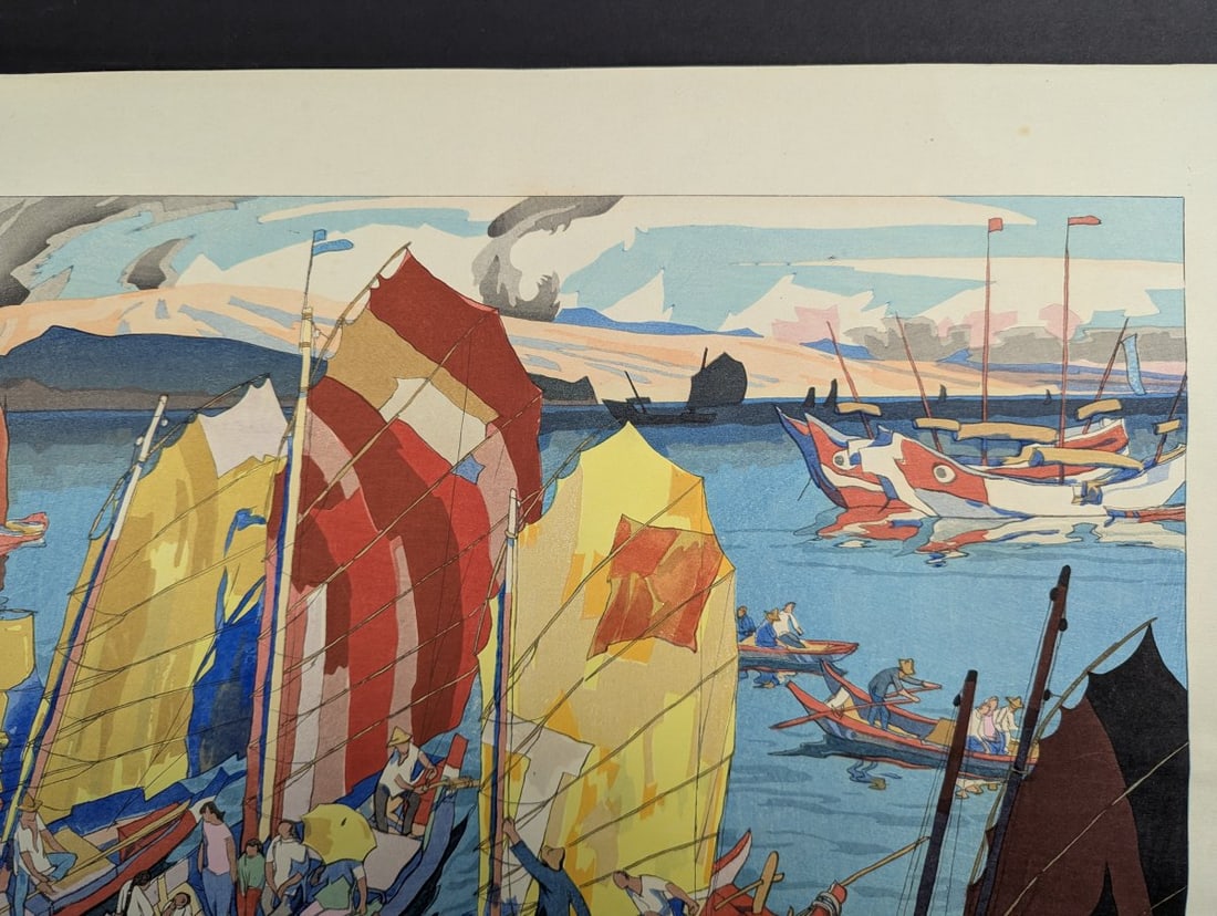 Ishii Toraji Japanese Woodblock Print An Interesting View of Tonan 1930s - 5