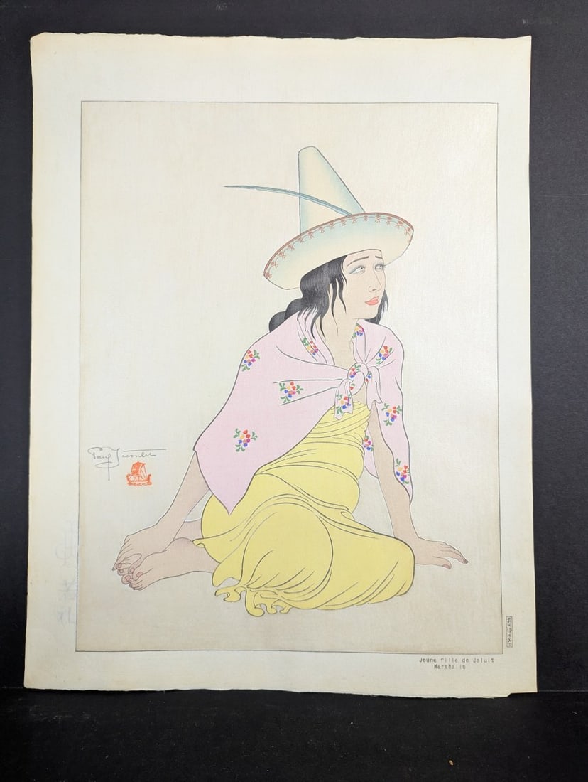 Paul Jacoulet Japanese Woodblock Print Jeune fille de Jaluit Marshalls 1935 (1 of 11)