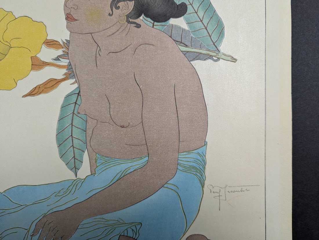 Paul Jacoulet Japanese Woodblock Print Jeune Fille de Saipan et Fleur d'Hibiscus Marianes - 10
