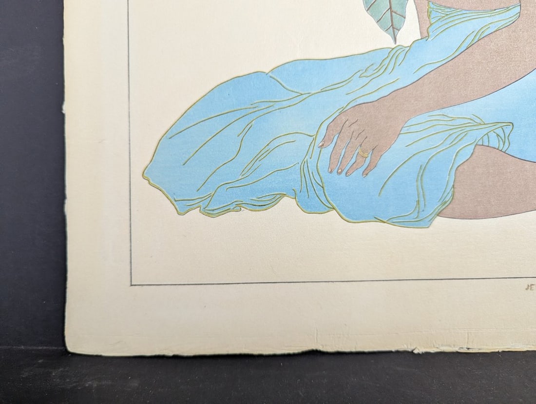 Paul Jacoulet Japanese Woodblock Print Jeune Fille de Saipan et Fleur d'Hibiscus Marianes - 8