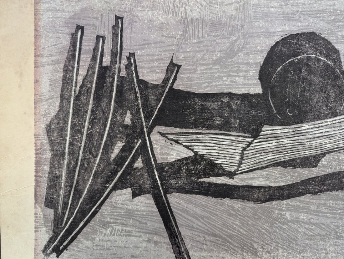 Fumio Kitaoka Japanese Woodblock Print KÅjÅ-ba nite 2 At the Factory Site 2 19 - 2