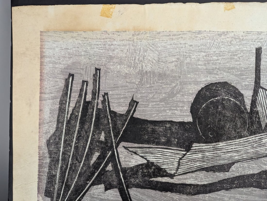 Fumio Kitaoka Japanese Woodblock Print KÅjÅ-ba nite 2 At the Factory Site 2 19 - 3