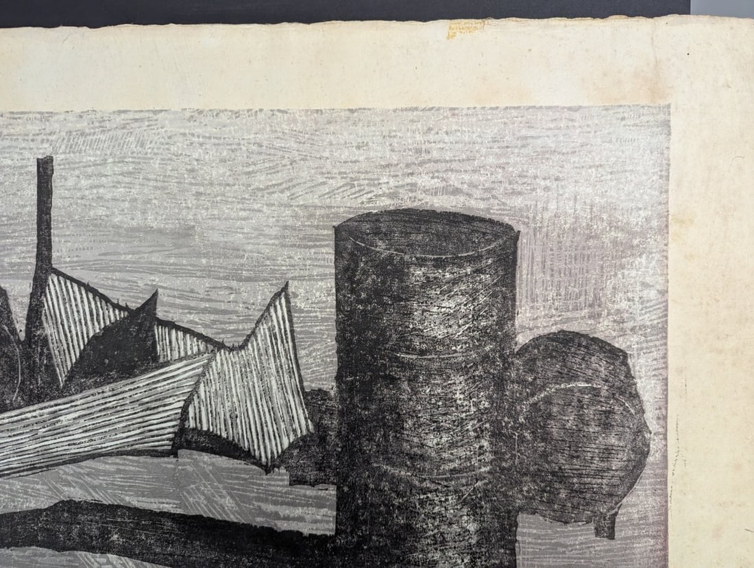 Fumio Kitaoka Japanese Woodblock Print KÅjÅ-ba nite 2 At the Factory Site 2 19 - 4