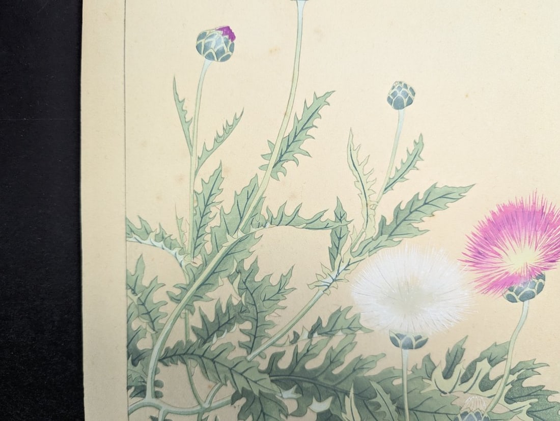 Japanese Woodblock Print by Rakuzan Tsuchiya - Basket Flower Artwork - 5