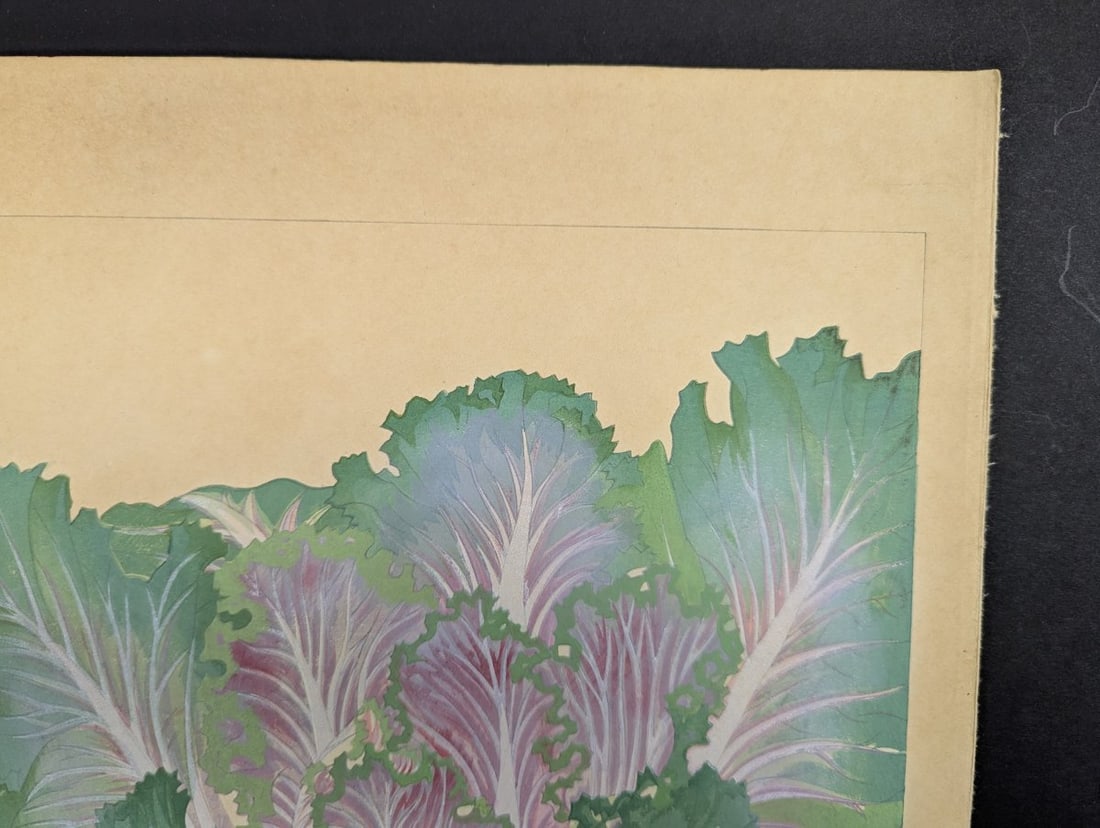 Tsuchiya Rakuzan Brassica Japanese Woodblock Print - 3