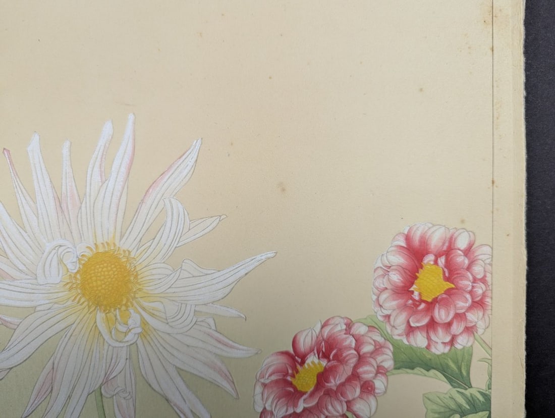 Rakuzan Tsuchiya Japanese Woodblock Print - Dahlia Flowers Artwork - 5