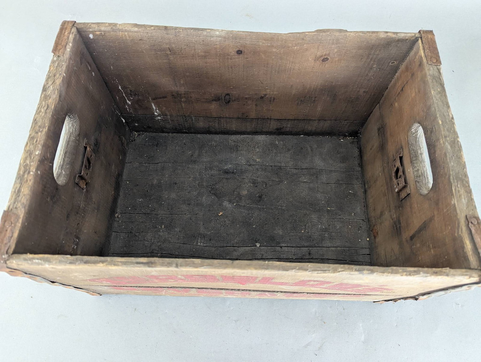 Webelows Beverages Shawano WI Wooden Crate with Handles - 2