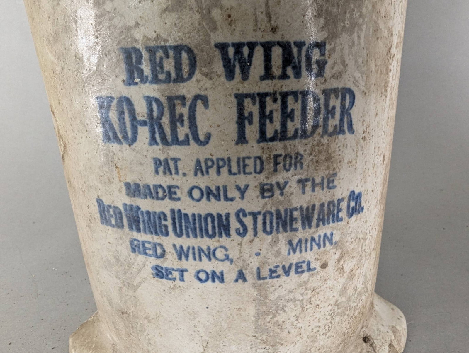 Red Wing Ko-Rec Feeder Stoneware Chicken Feeder from 1930s - 2