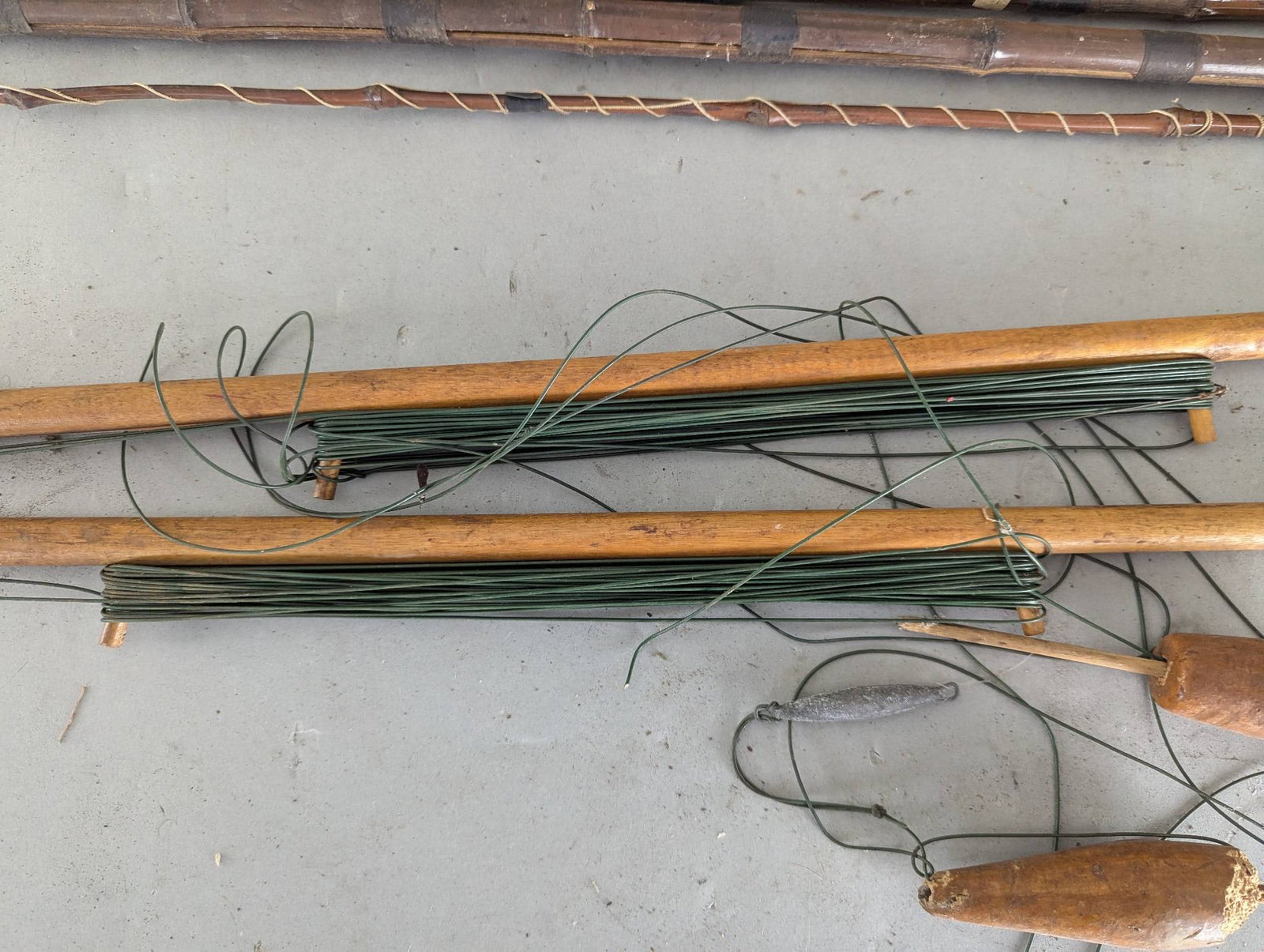 Antique Bamboo Fishing Rods and Spear Fishing Tools - 11