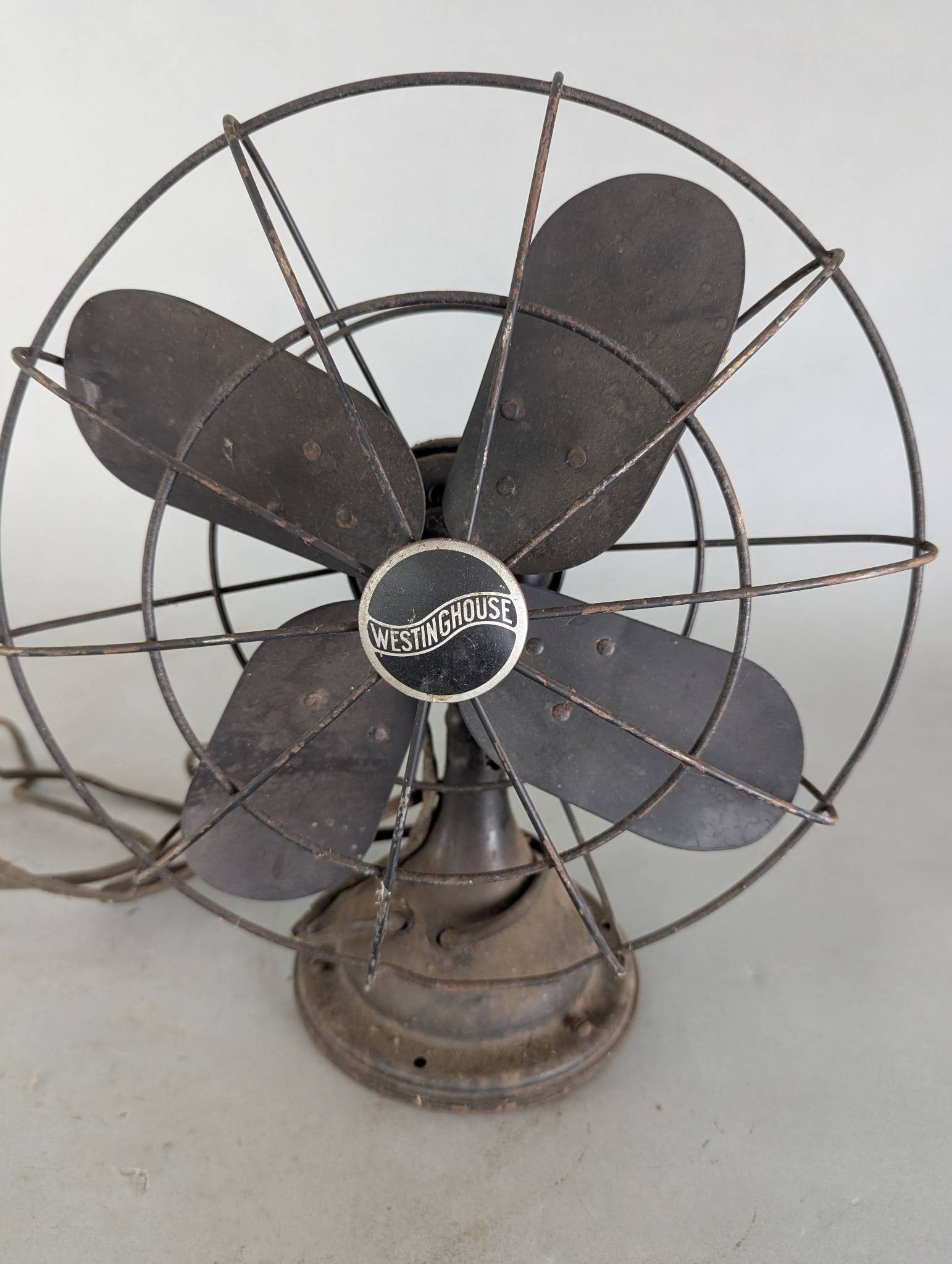 Westinghouse Oscillating Table Fan with Original Finish and Guard (1 of 7)