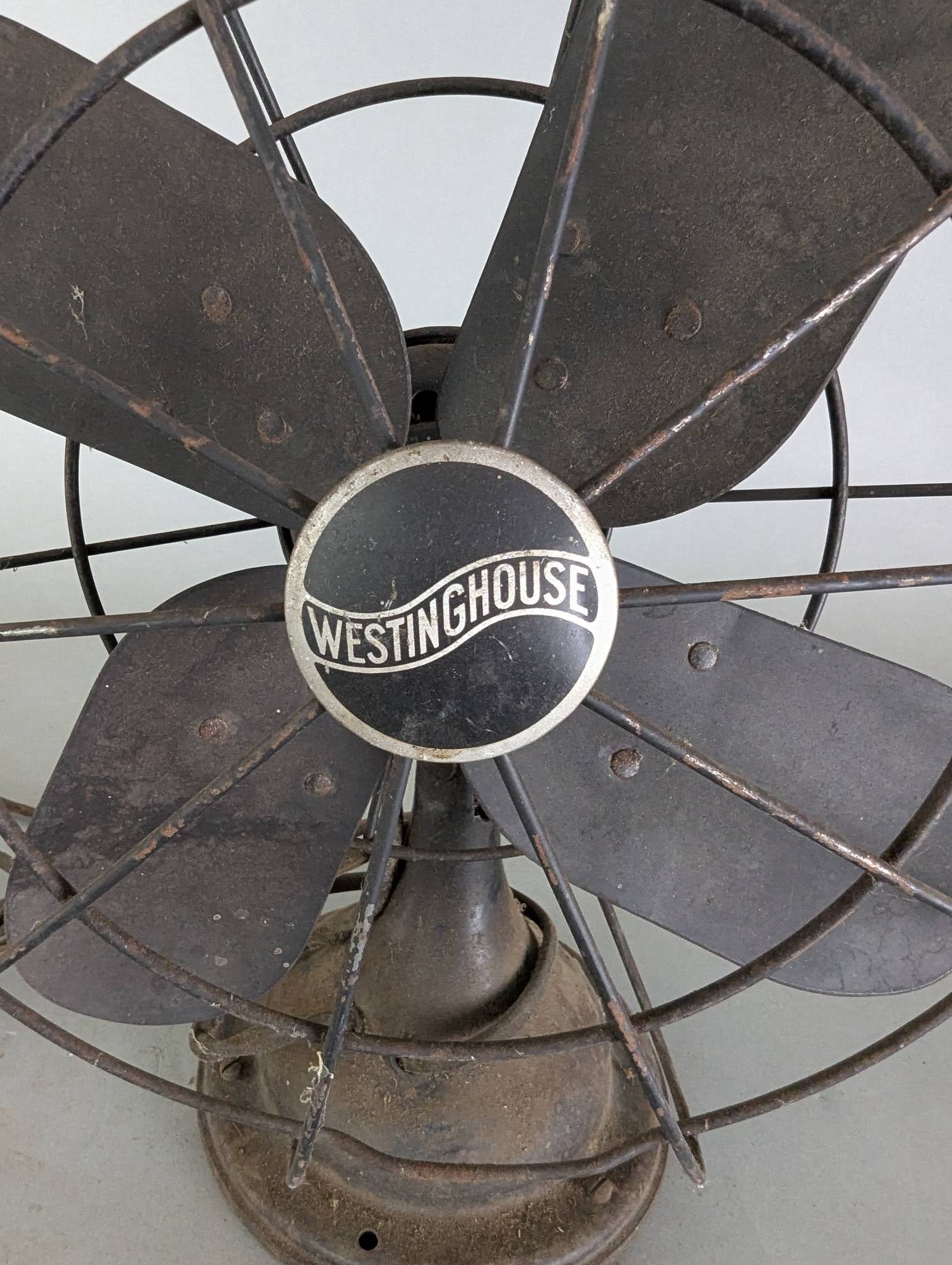 Westinghouse Oscillating Table Fan with Original Finish and Guard - 2