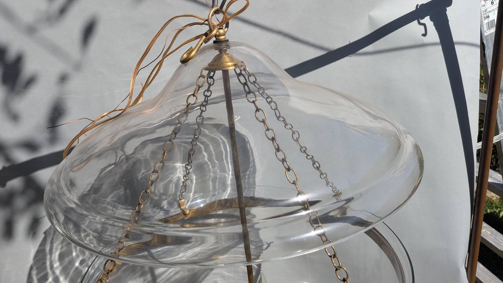Vaughan Large Bell Jar Blown Glass Lantern Pendant Fixture - 2