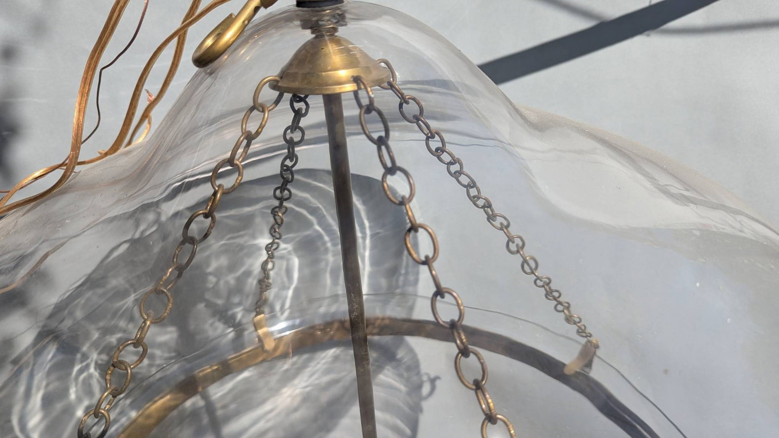 Vaughan Large Bell Jar Blown Glass Lantern Pendant Fixture - 7