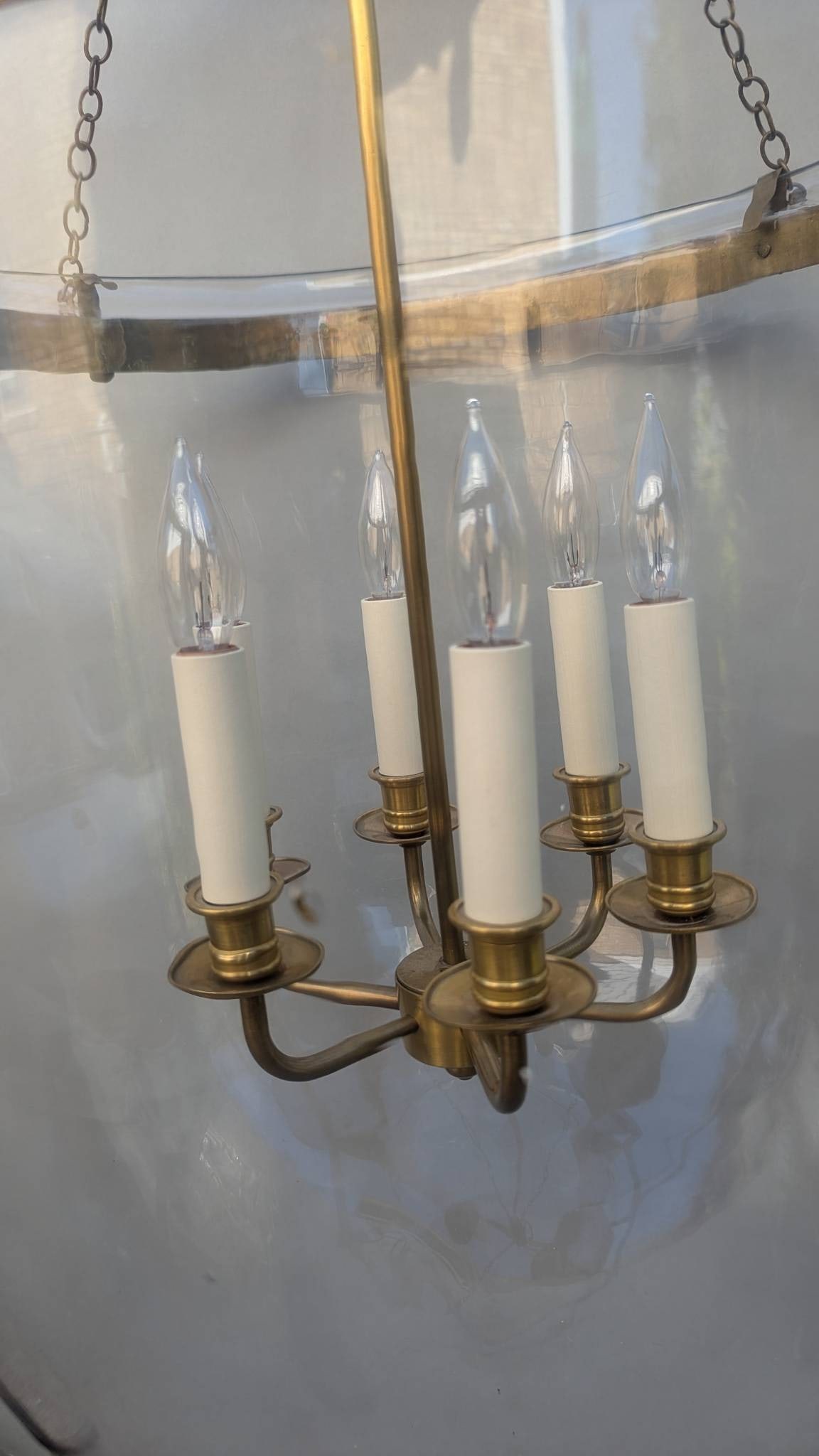 Vaughan Large Bell Jar Blown Glass Lantern Pendant Fixture - 4