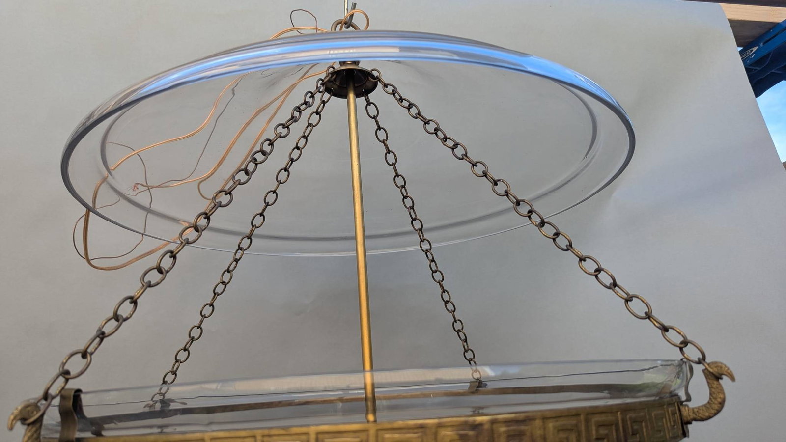 Vaughan Large Bell Jar Blown Glass Lantern Pendant Fixture - 7