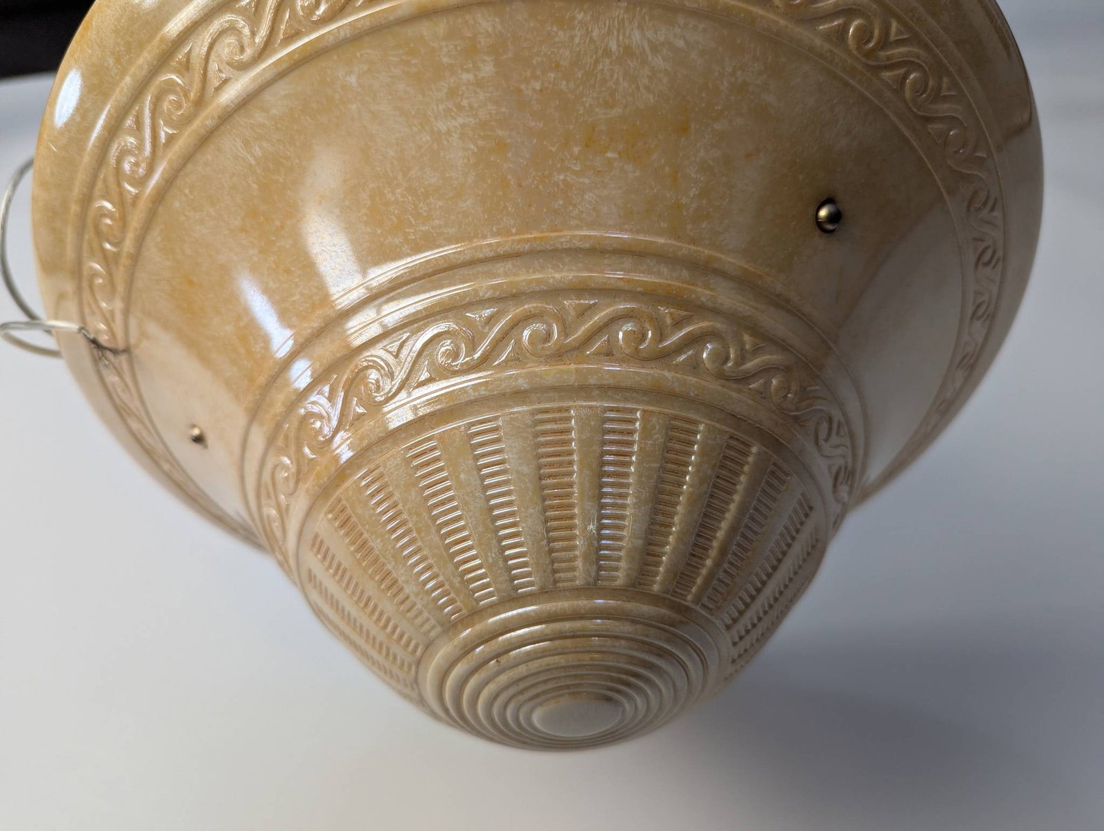 1930s French Art Deco Broken Milk Glass Pendant Light Fixture - 5