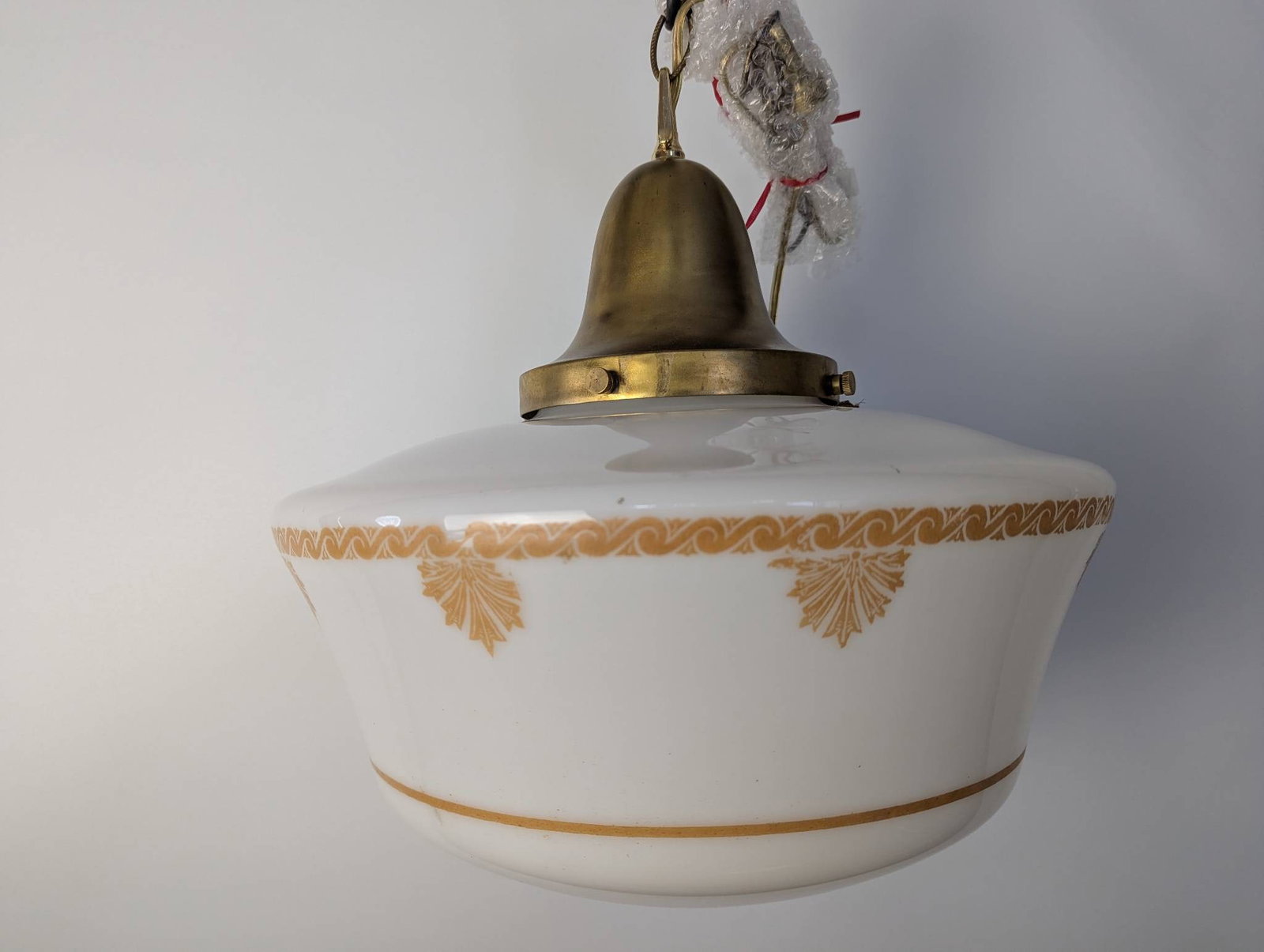 Antique Neoclassical Revival Milk Glass Pendant Light (1 of 7)