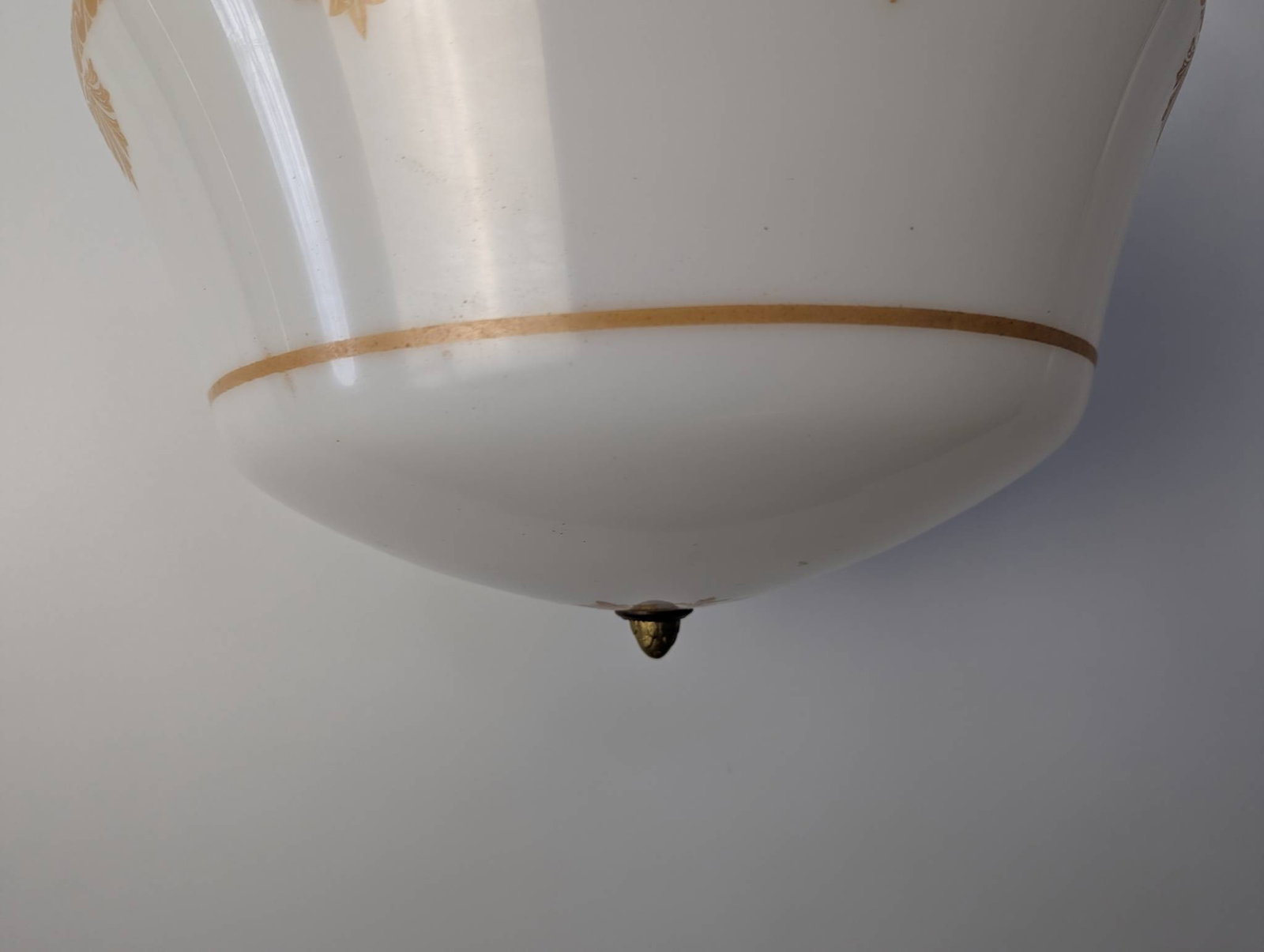 Antique Neoclassical Revival Milk Glass Pendant Light - 5