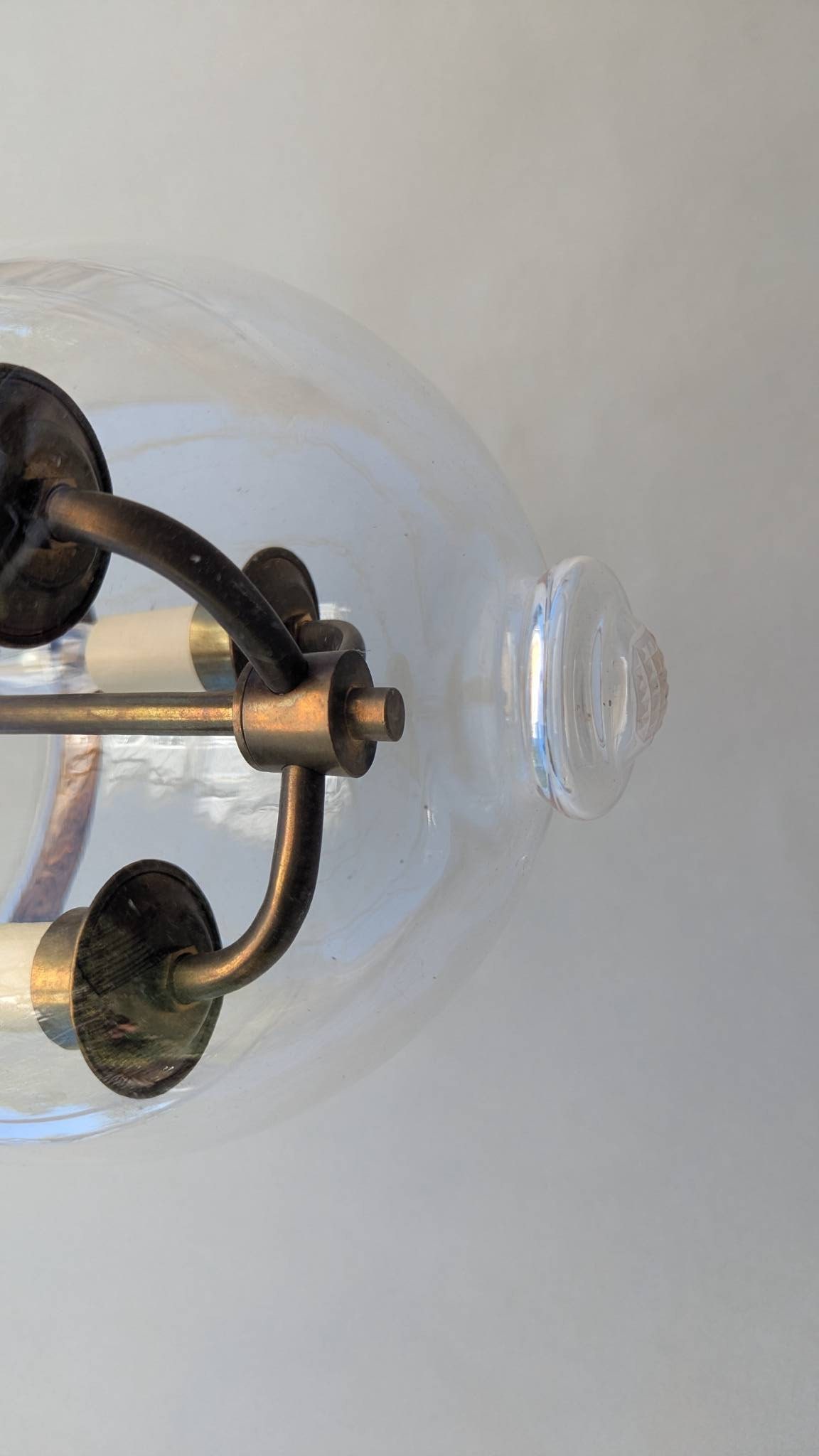 Vaughan Petite Bell Jar Blown Glass Lantern Pendent Fixture - 6