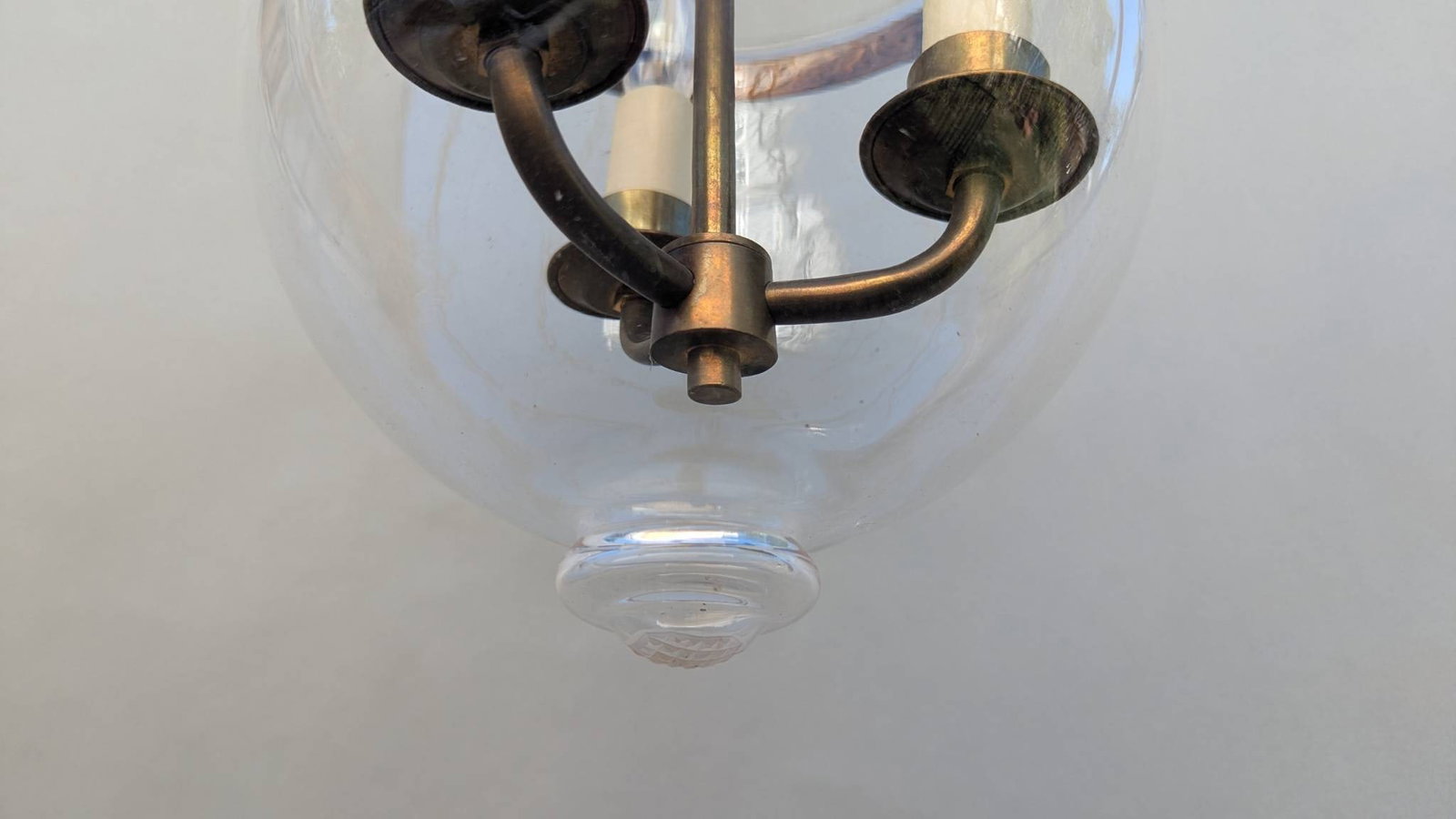 Vaughan Petite Bell Jar Blown Glass Lantern Pendent Fixture - 6