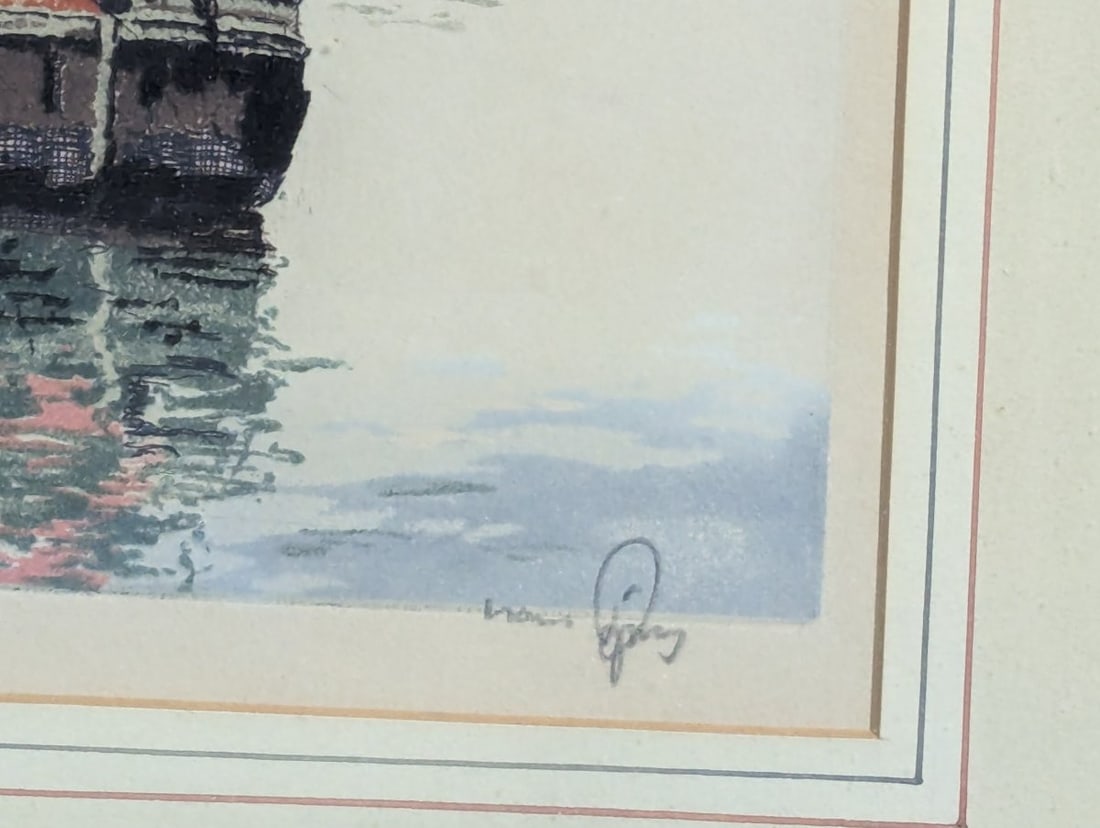 Hans Figura Etching Manhattan Docks Brooklyn Signed Art - 11