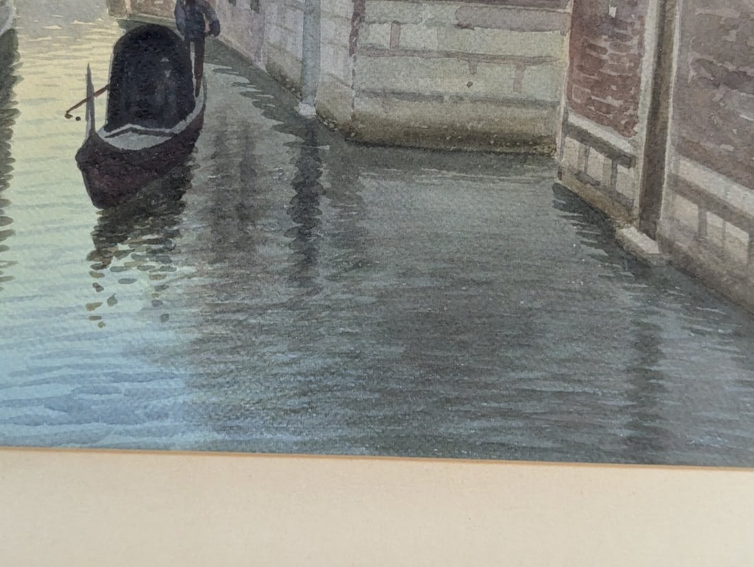 Pair of A Trevisan Watercolors of Venice Rio Albrizzi Canal Grande - 15
