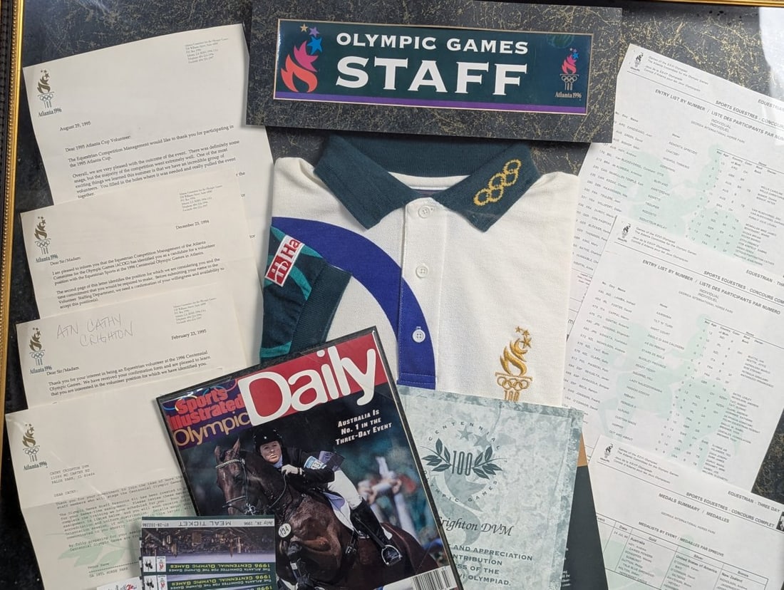 1996 Atlanta Olympics Equestrian Memorabilia Collection Framed - 2